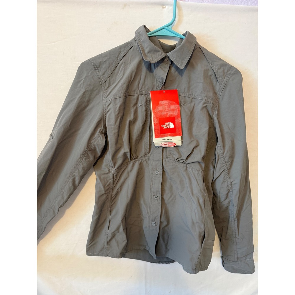 The North Face Womens Gray UPF 50 Quick Dry Hiking Shirt ARQM XS NWT